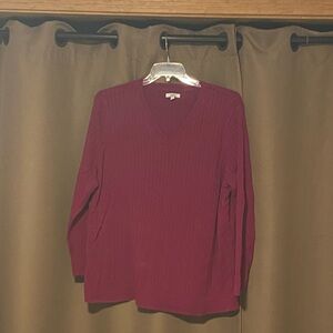 Women's V-Neck Sweater - Pink
